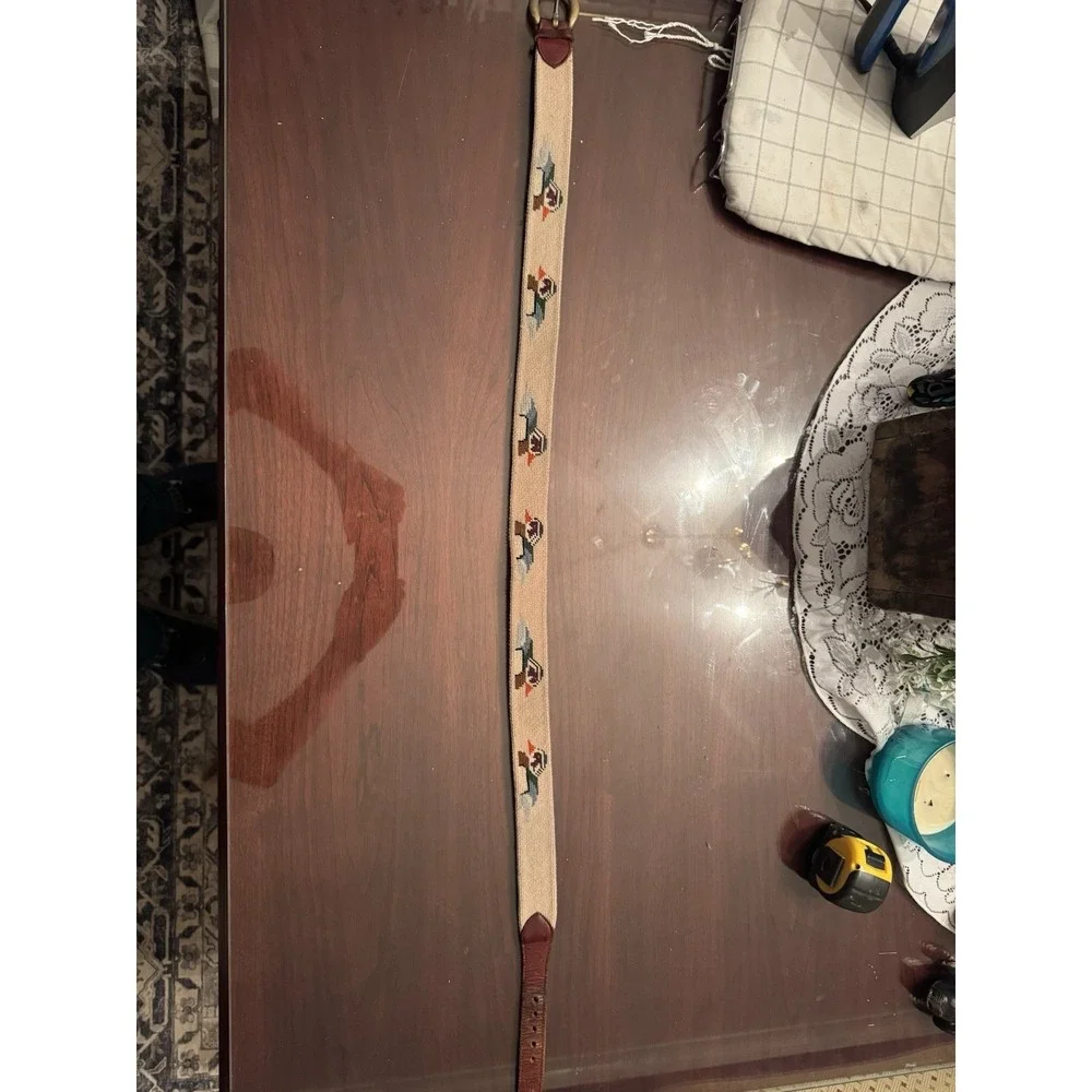 Vintage Handmade Needlepoint Belt 42